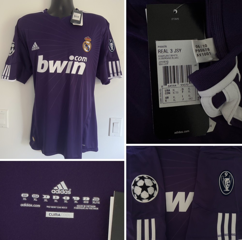 XL BNWT Real Madrid 2010/11 Third Jersey Shirt 10/11 3rd Top Kit Ronaldo Era NEW