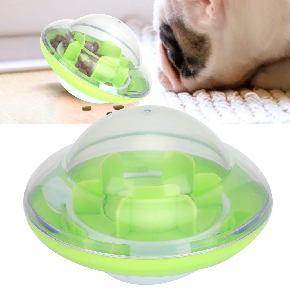 Interactive Dog Food Dispenser Ball Slow Feeder Toy Fun Pet Eating Game Green