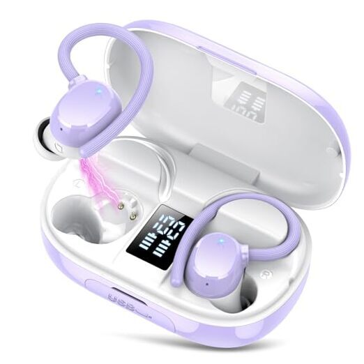 128H Wireless Earbuds Bluetooth 5.3 with Noise Cancelling in Purple