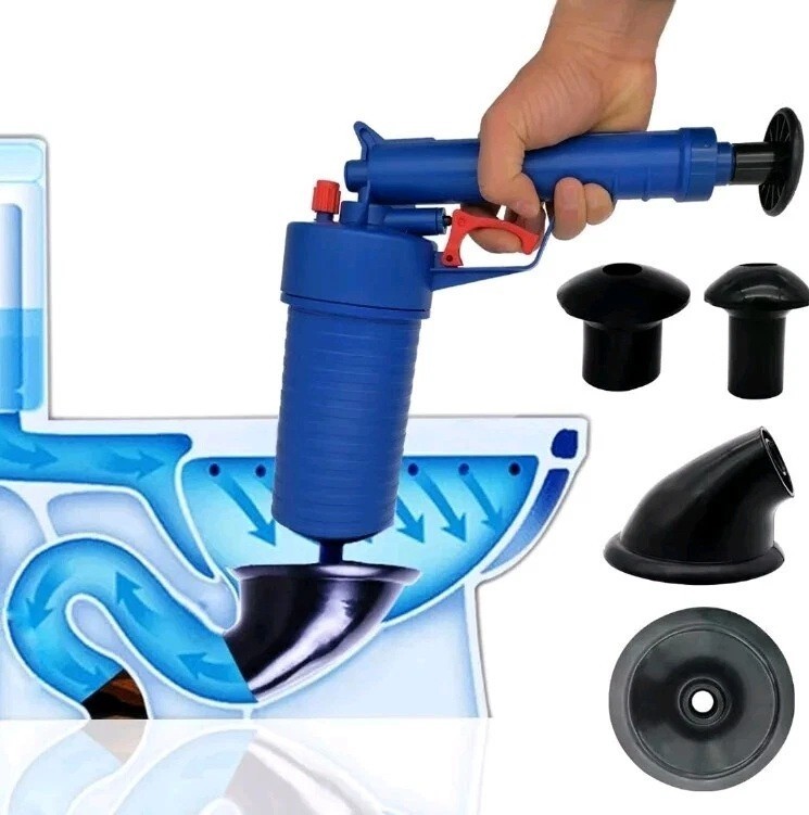 High Pressure Toilet Air Plunger Kit Air Toilet Unclogger Air Drain Blaster Kit