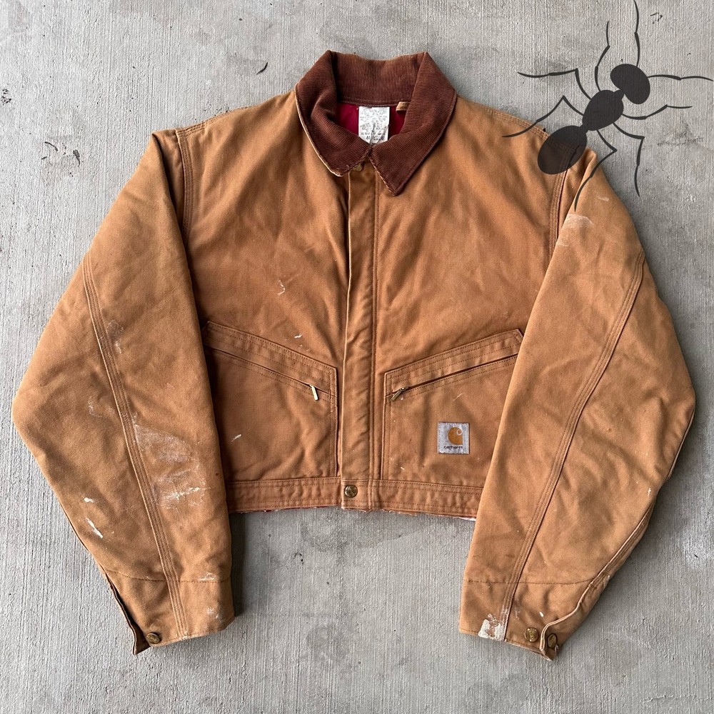 Vintage Y2K Carhartt brown cropped Detroit work jacket