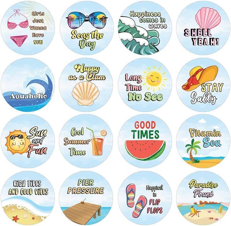 Cool Summer Stickers (20 Sets X 16 Designs)