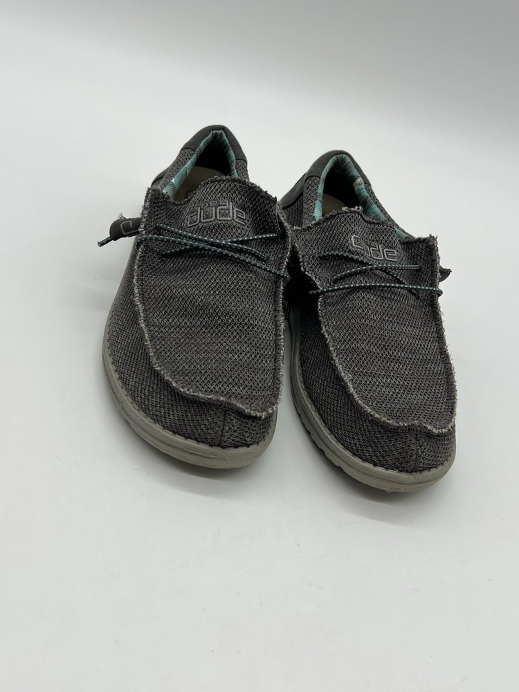 Hey Dude Men’s Size 8 Wally Sox Charcoal Lightweight Slip On Loafers Shoes.