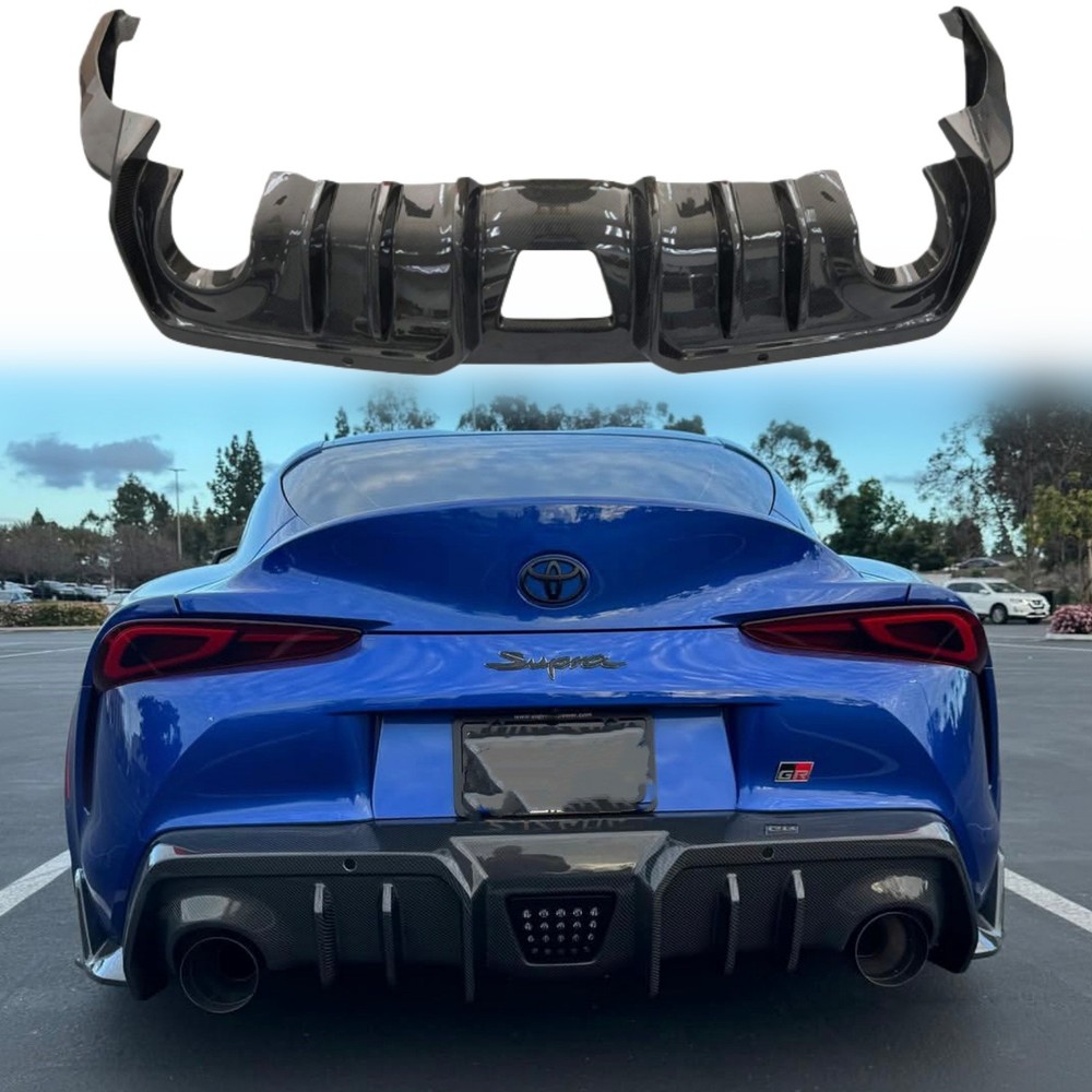 Fits Toyota GR Supra A90 A91 MK5 REAL CARBON FIBER Rear Diffuser Spoiler 2019+