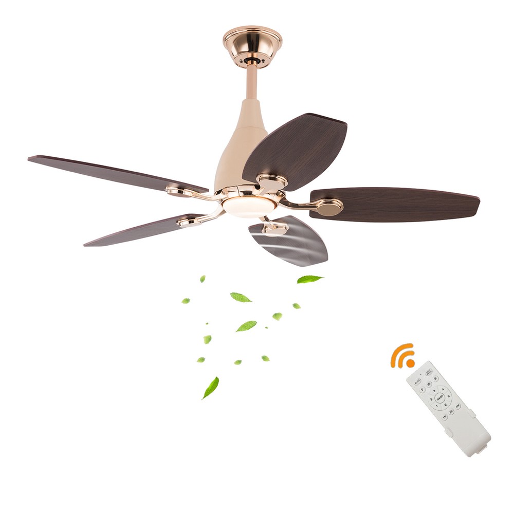 42in Modern 3-Color LED Ceiling Fan with Remote 5 Blades 45W Light