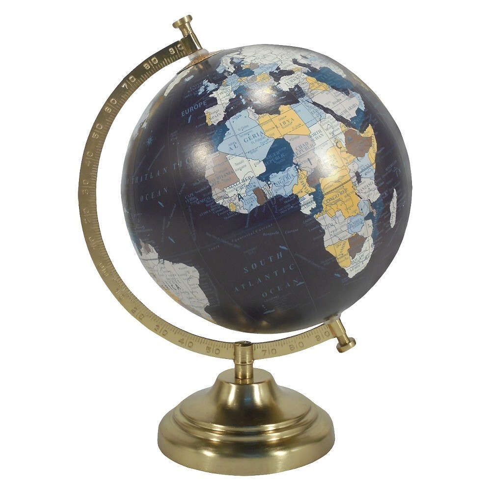 Gold Base Desktop Globe by Threshold - Stylish Decorative Accent