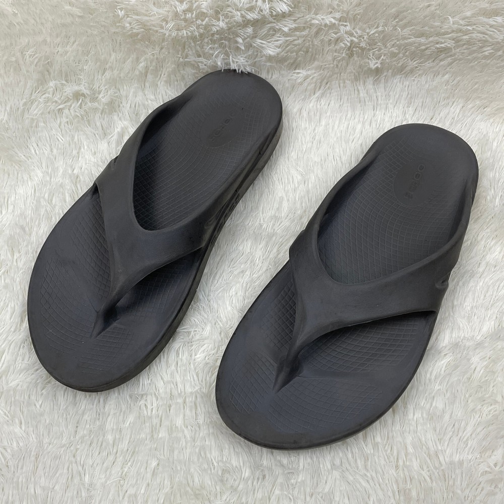 OOFOS Original Recovery Sandal Thong Flip Flops Slip On Womens 11 Mens 9 Black