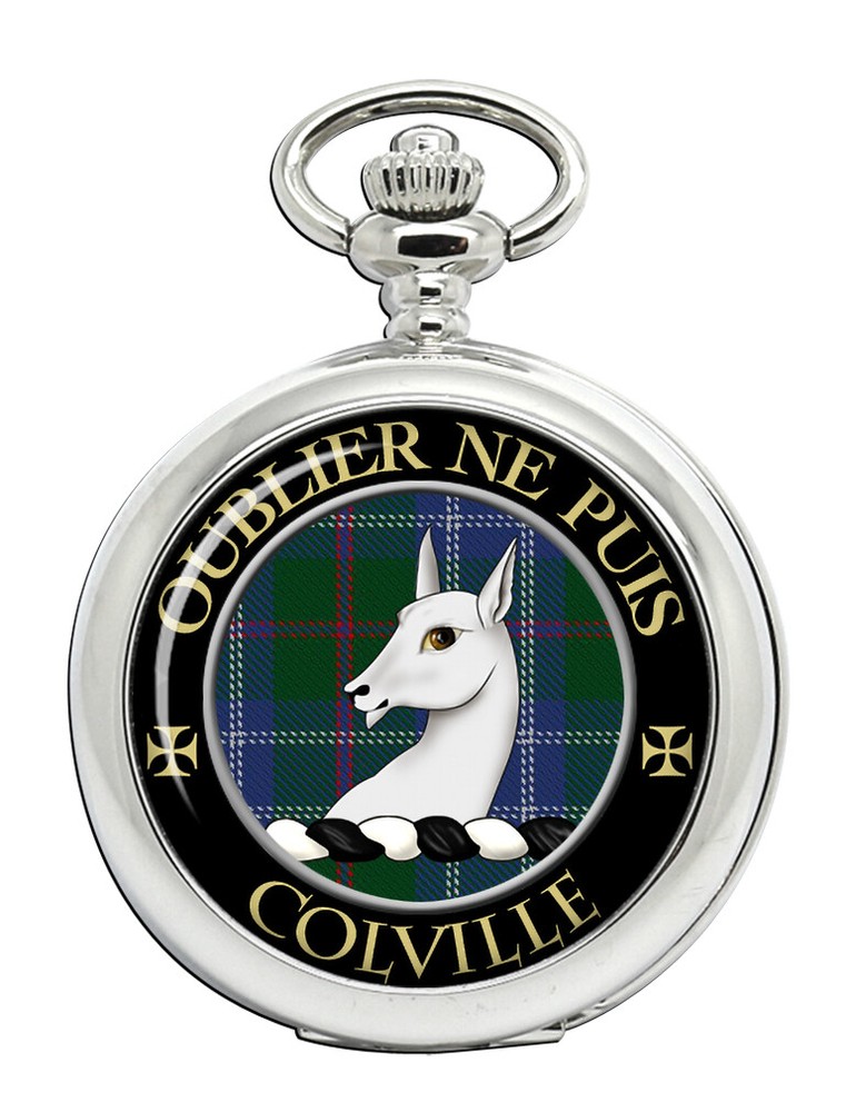 Colville Scottish Clan Engraved Silver Pocket Watch