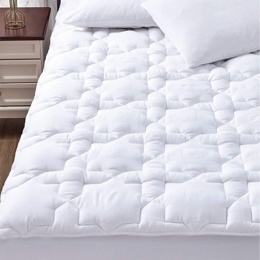 Full Size Mattress Pad Cover Deep Pocket Non-Slip Cotton Topper Cooling Protection  
