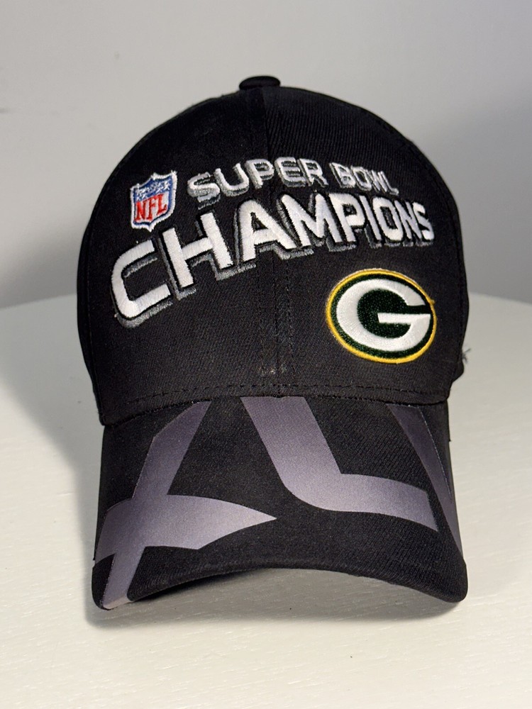 Green Bay Packers NFL Super Bowl XLV Champions Black Reebok Cap Hat