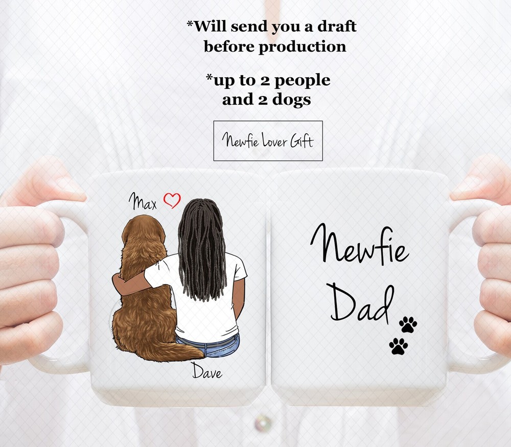 Taza Terranova Personalizada Newfie Papá Taza Newfie Mamá Taza Newfie Amante Taza Newfie