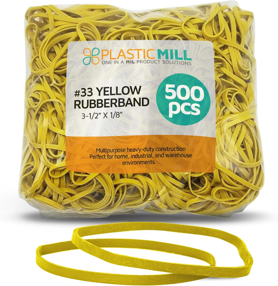 Plasticmill Yellow Rubber Bands Size 33 (3 1/2