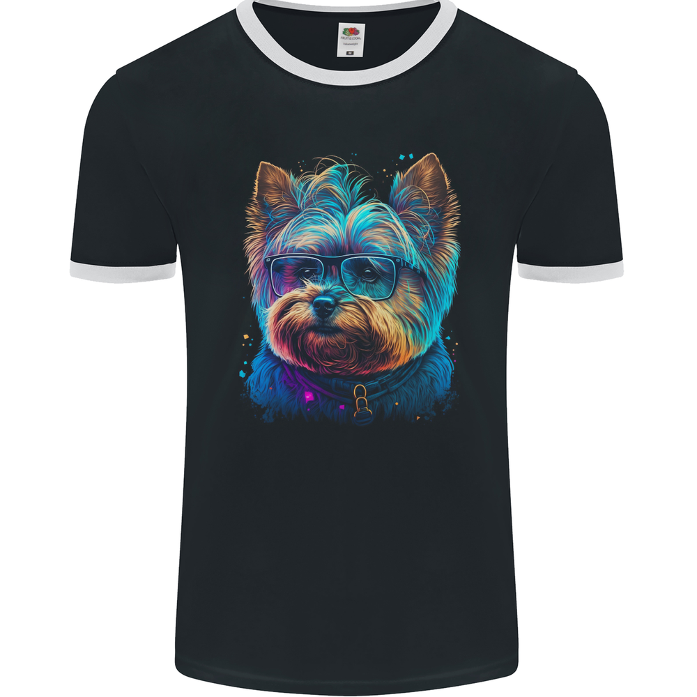 A Cool Yorkie Yorkshire Terrier Male Dog Mens Ringer T-Shirt FotL