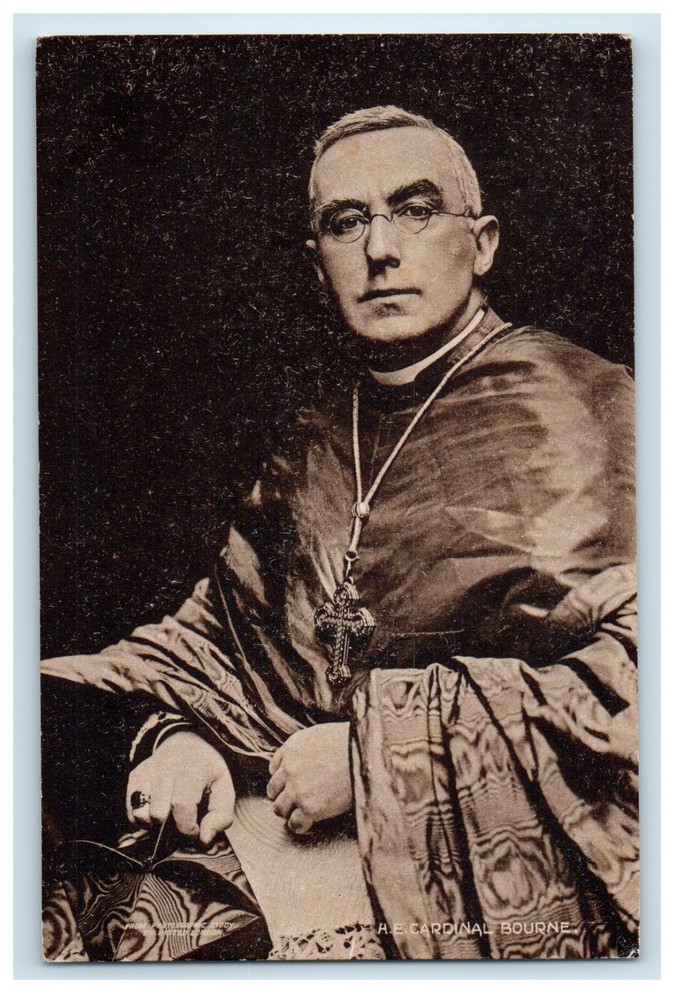 c1940s HE Cardinal Bourne From Photographic Study London Vintage Postcard