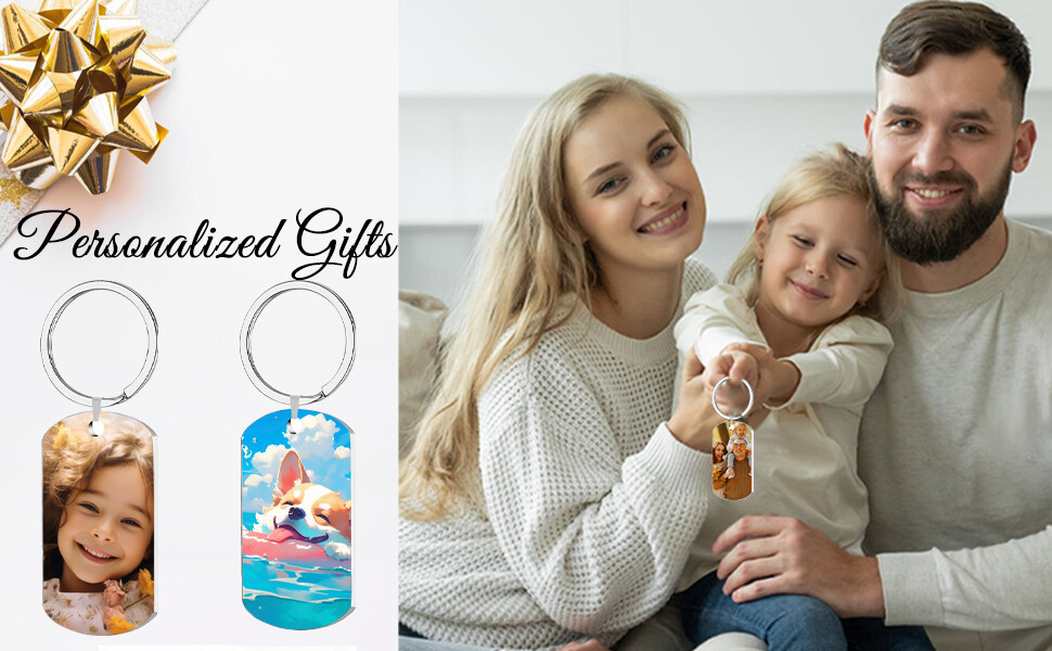 Photo Custom Image Keychain Personalized Keepsake Mother's Day Child Baby Pet
