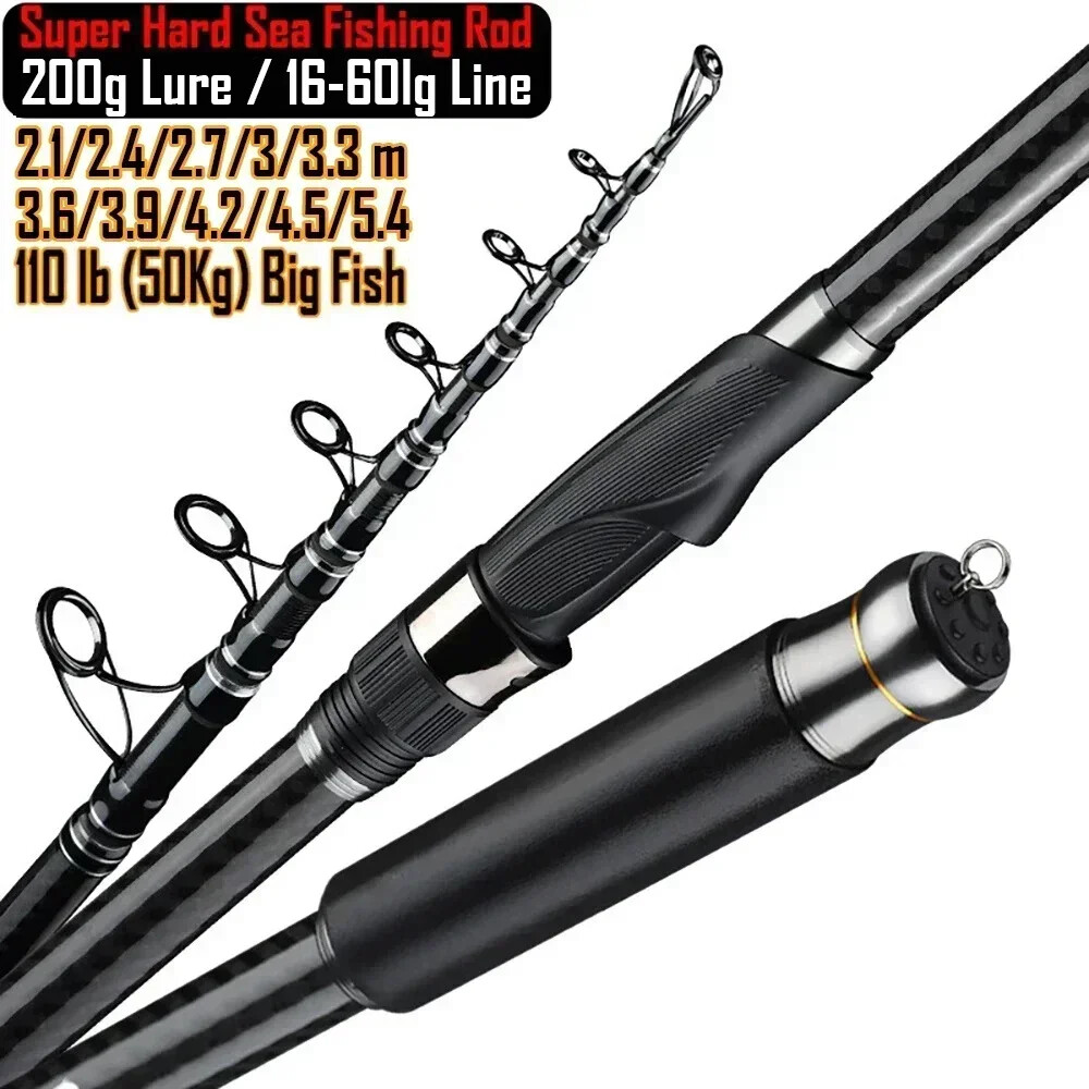 Sea Fishing Rod 36T Carbon Fiber Fishing Spinning Rod Super Hard Telescopic Rod