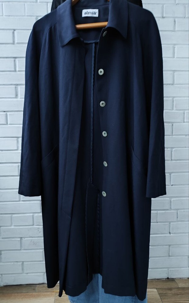 Vintage Almia wool trench coat size L classic timeless style