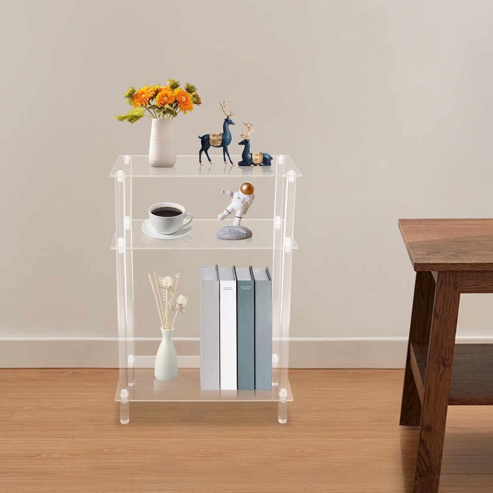 7-Inch Slim Acrylic Nightstand Narrow Bedside End Table