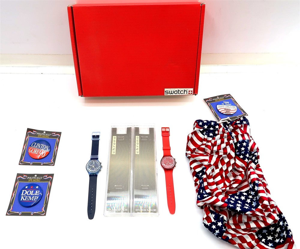 Часы Swatch 1996 ИЗБИРАТЕЛЬНЫЙ НАБОР SCN117PACK с SCR101 Le Rouge и SCN117 Le Bleu