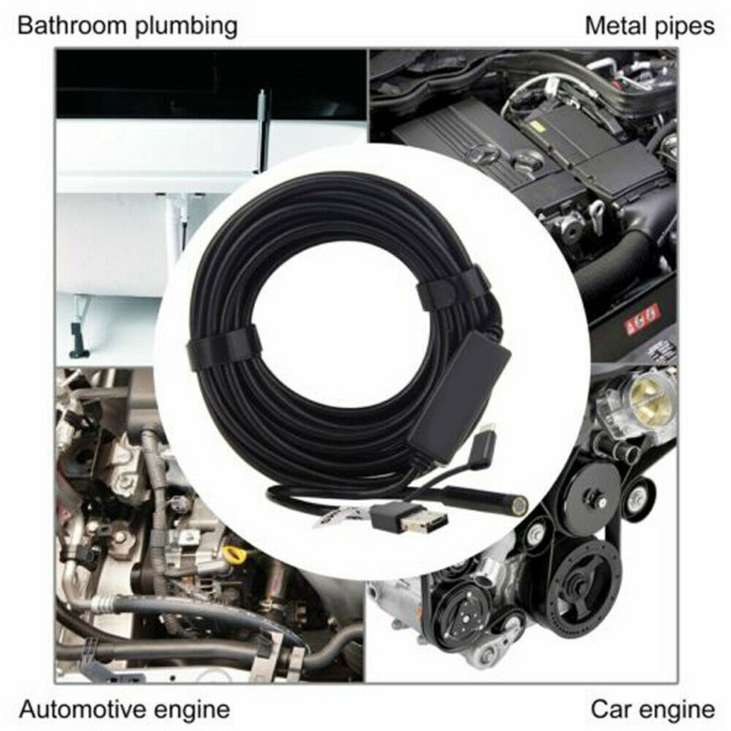50ft USB Pipe Inspection Camera Waterproof Endoscope for Sewer Drain Cleaning