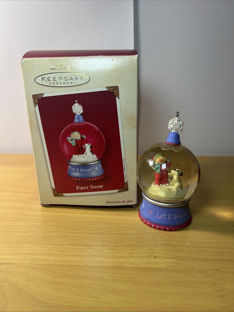 Vintage 2002 Hallmark First Snow Christmas Snow Globe Collectible