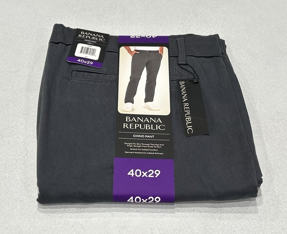 Banana Republic Men’s Chino Pants, Gray, Size 40X29