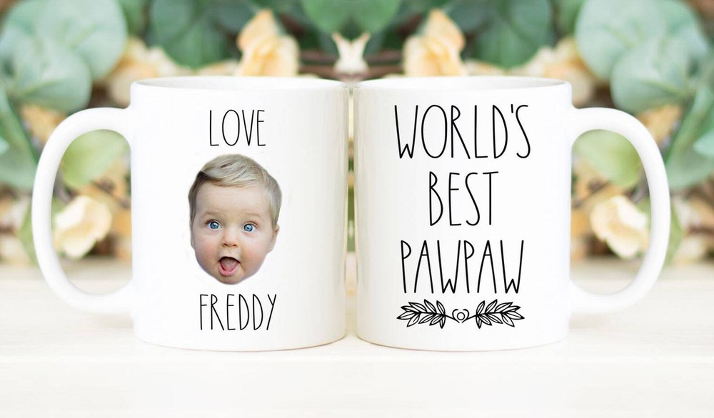 World's Best Pawpaw Coffee Mug Father's Day Gift Personalized With Photo Of Kids
