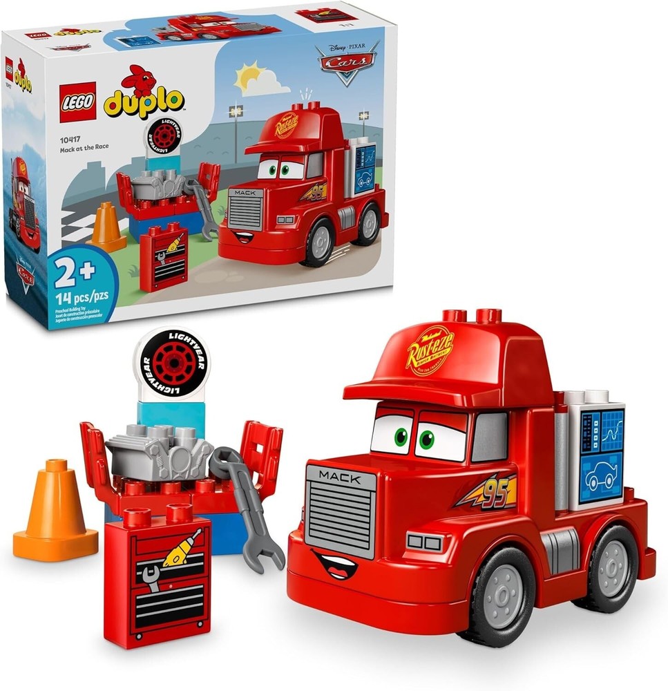LEGO Disney Pixar Mack At The Race Cars Toys - Pixar Cars For Toddlers, Boys And