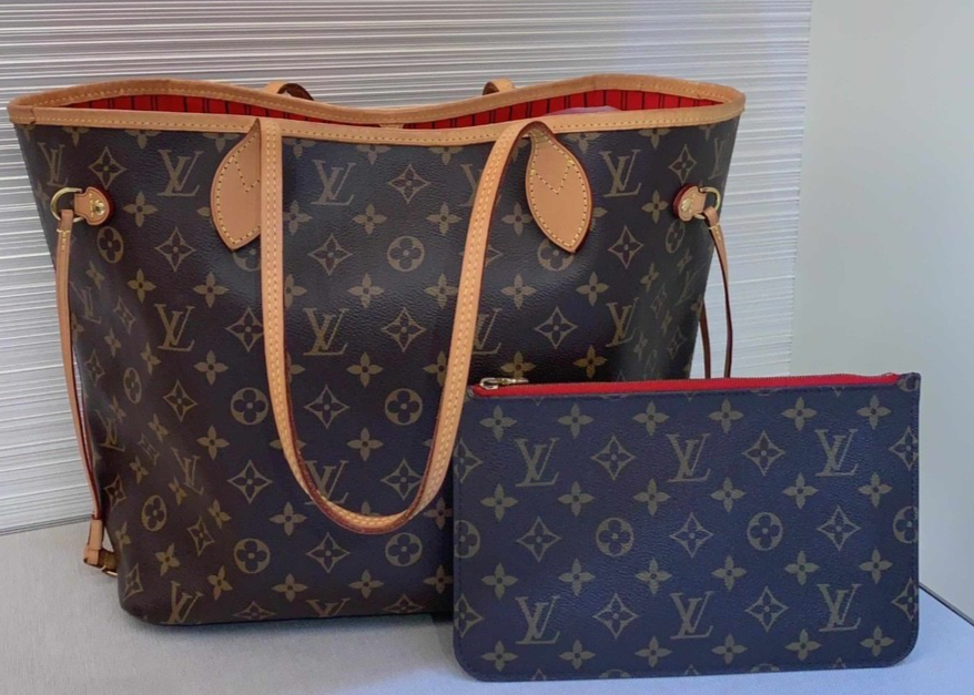 Louis Vuitton Monogram Neverfull Medium Tote with Pouch Shoulder Bag