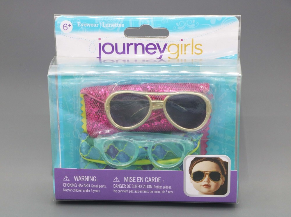 Journey girl 2 Eyewears & 2 cases fits 18'' American Girl Doll sunglasses