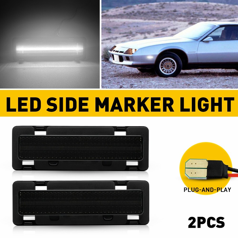 1982-1992 Chevy Camaro Pontiac Firebird White LED Bumper Side Marker Lights  