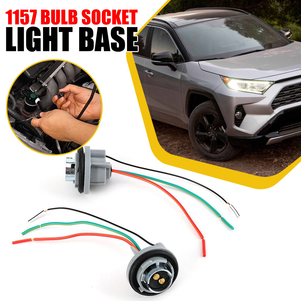 1157 Pigtail Wire LED Female 2X Stop Brake Turn Signal Light Bulb Socket Harness