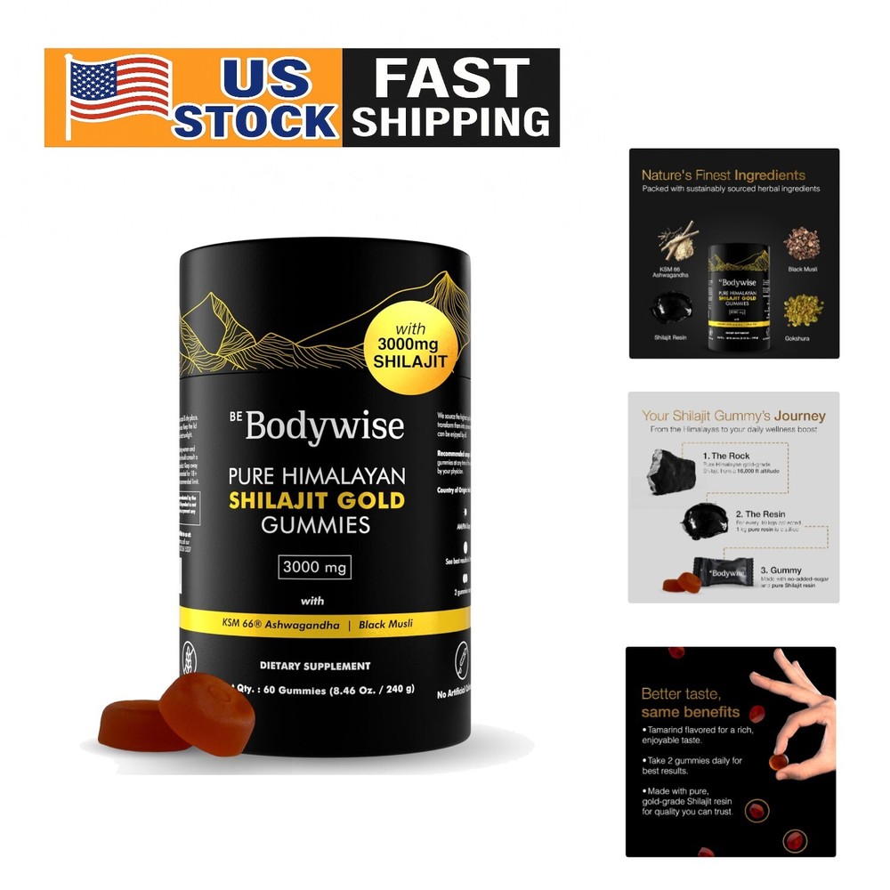 Sugar-Free Shilajit Energy Gummies - 60 Travel Packs for On-the-Go Vitality