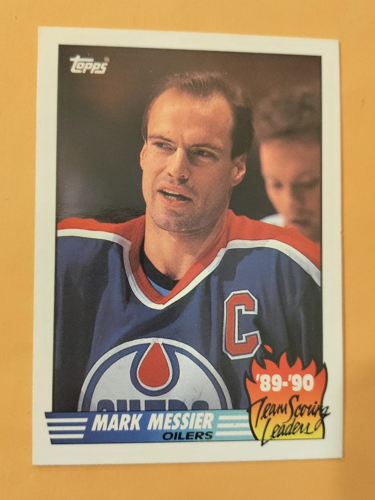 1990 Topps Mark Messier #16 Edmonton Oilers Team Scoring Leaders HOF Hockey Card