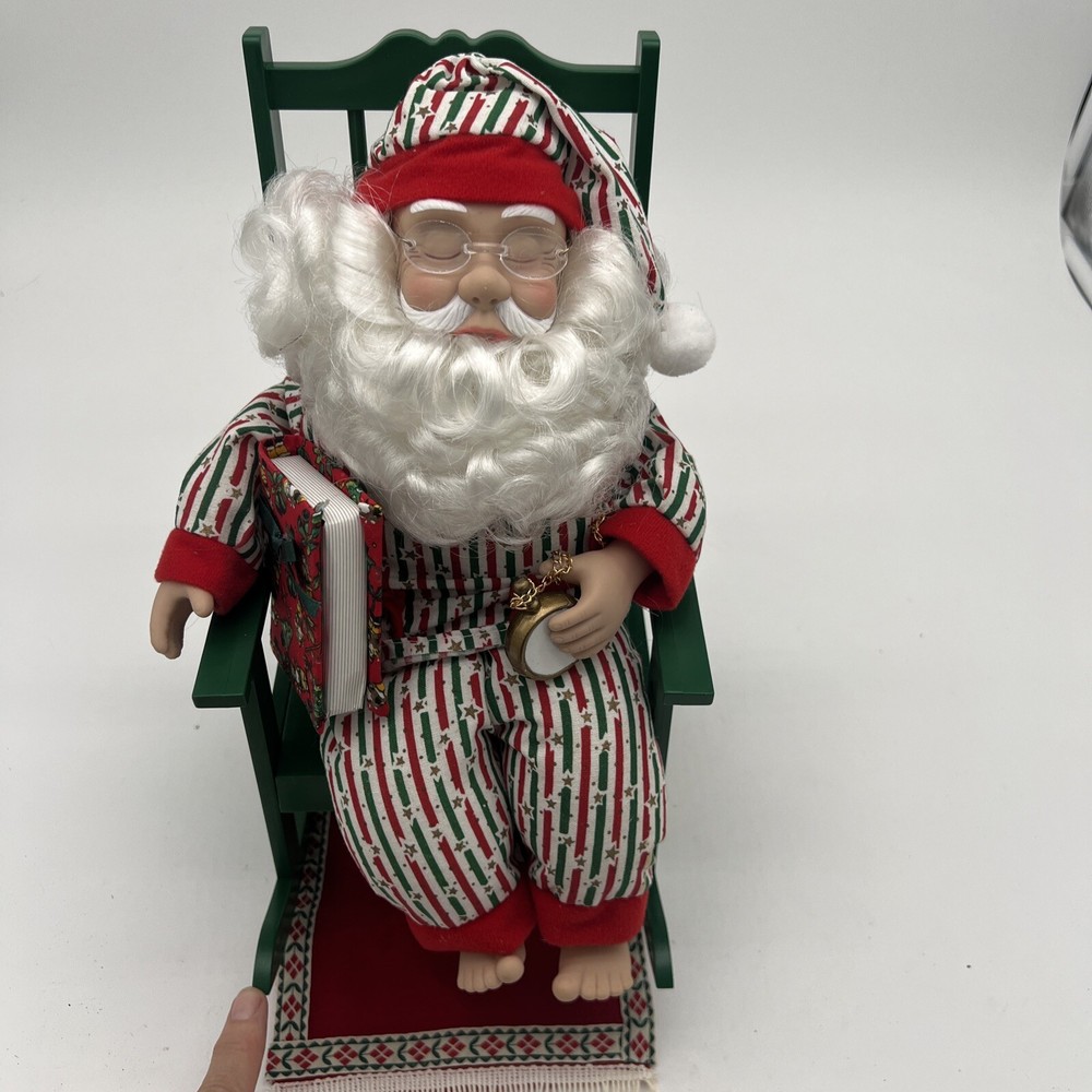 Rocking Chair Sleeping Santa, Snoring And Rocking Not Working, Still Cute Decor