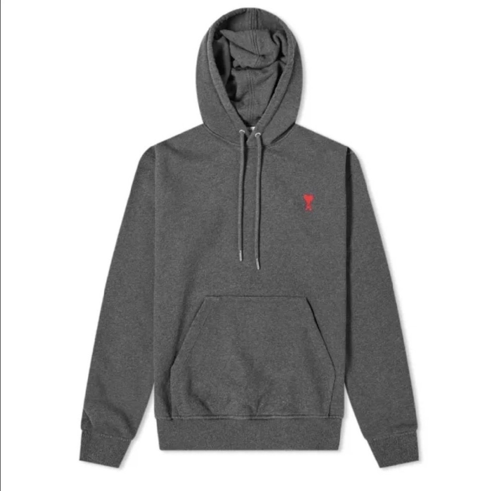 Ami Paris dark grey hoodie red heart (Alexandre Mattiussi)