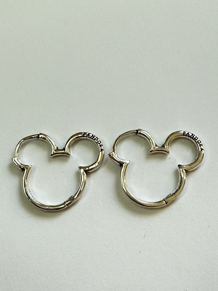 Pandora Disney Mickey Mouse Silhouette Hoop Earrings