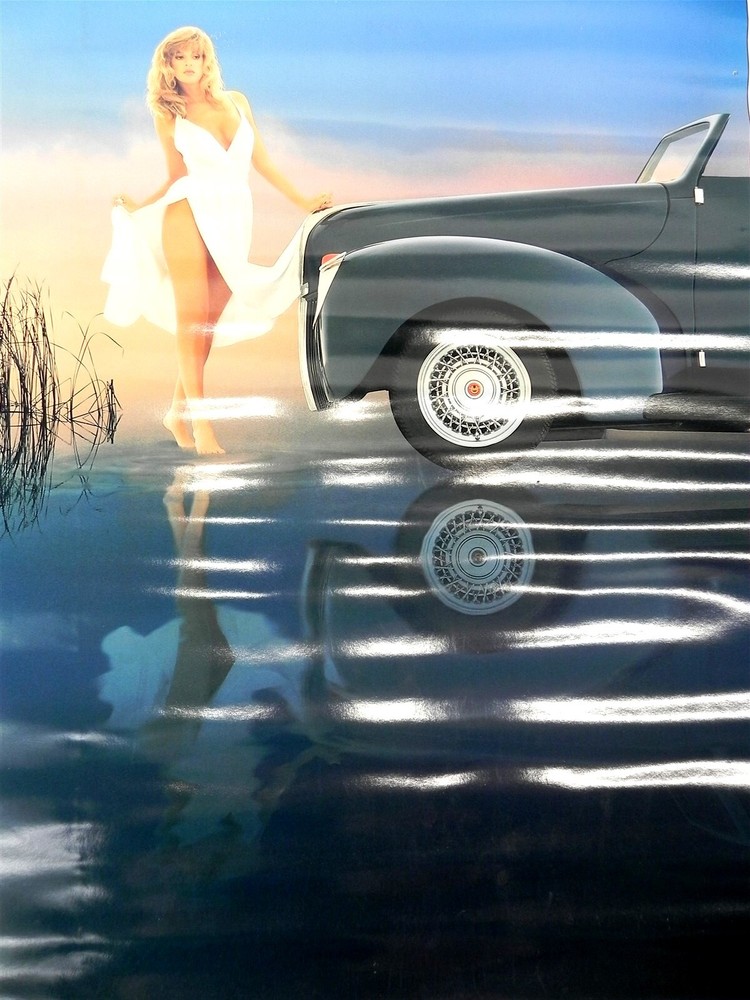 USED MCLEAN WHEEL CORPORATION POSTER PINUP GIRL 17 INCHES BY 25 INCHES