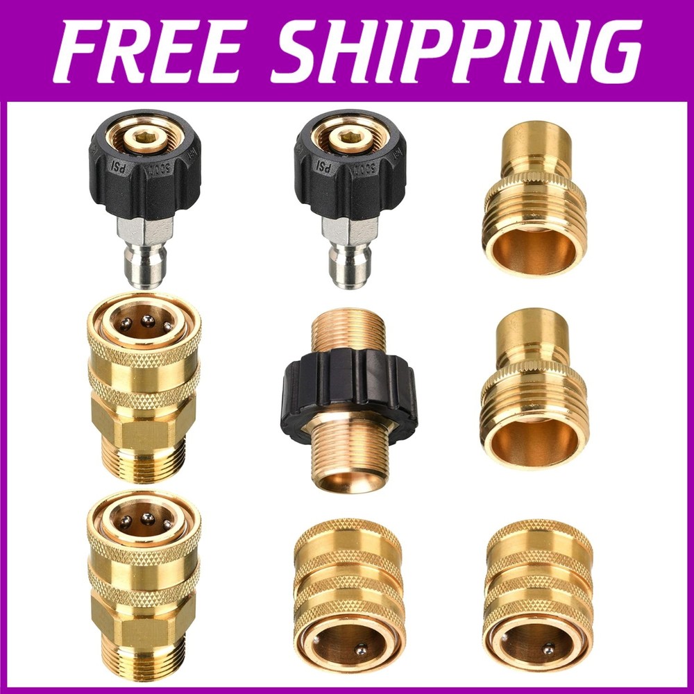 9-Pack Quick Connect Pressure Washer Adapters for Easy Efficient Cleaning