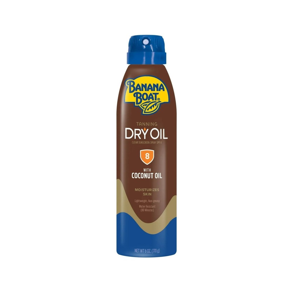 Banana Boat Ultra Mist Dry Oil Clear SPF 8 Sunscreen Spray, 6oz (5 Pack)