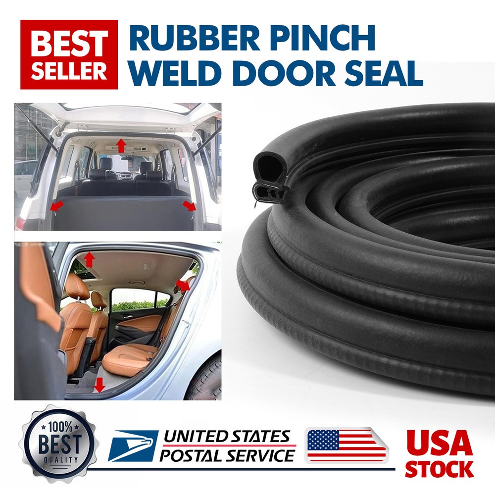 20ft Rubber Edge Trim Seal Strip with Side Bulb for Car and Truck Doors