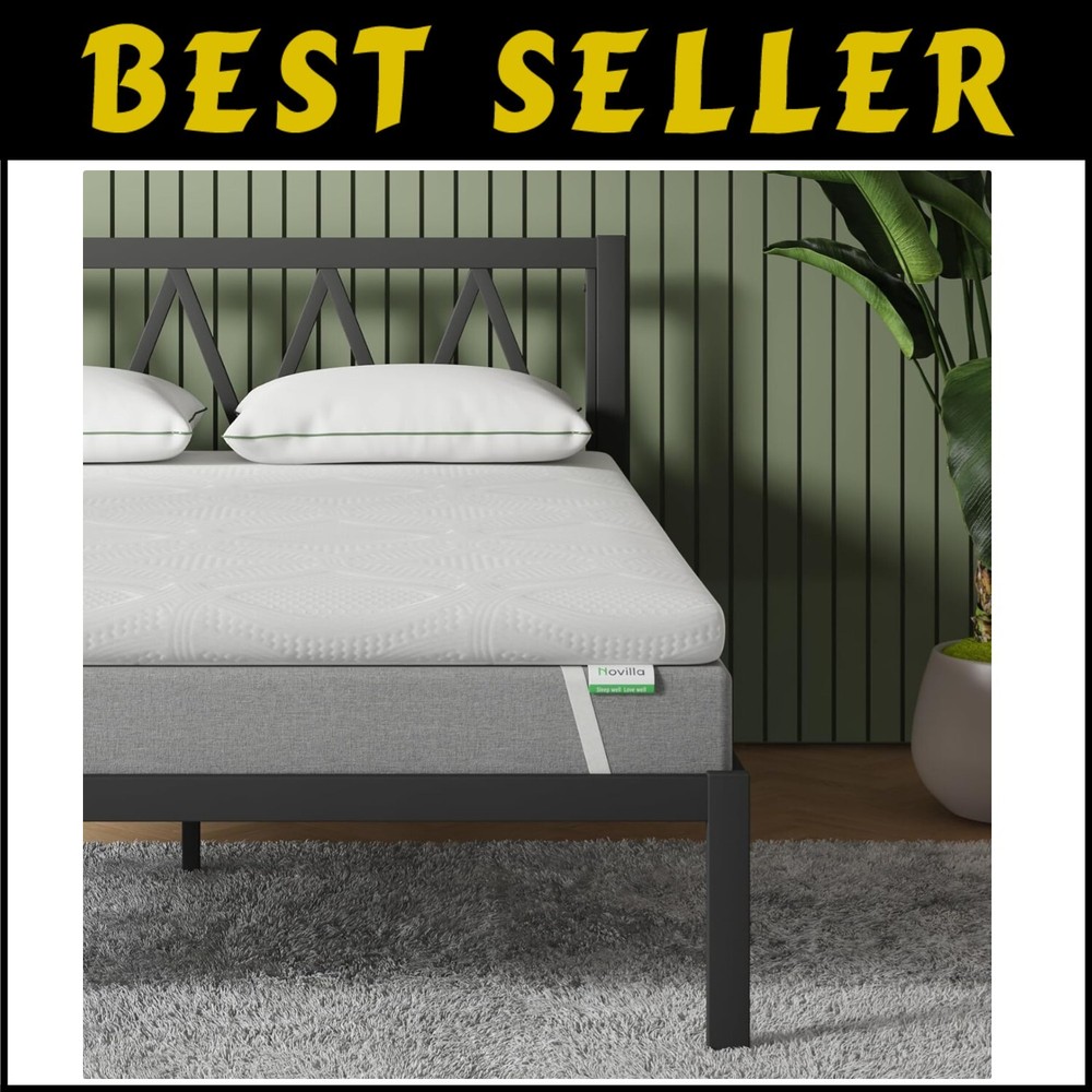 Breathable 4-Inch Queen Cooling Mattress Topper for Motion Isolation & Space Savings