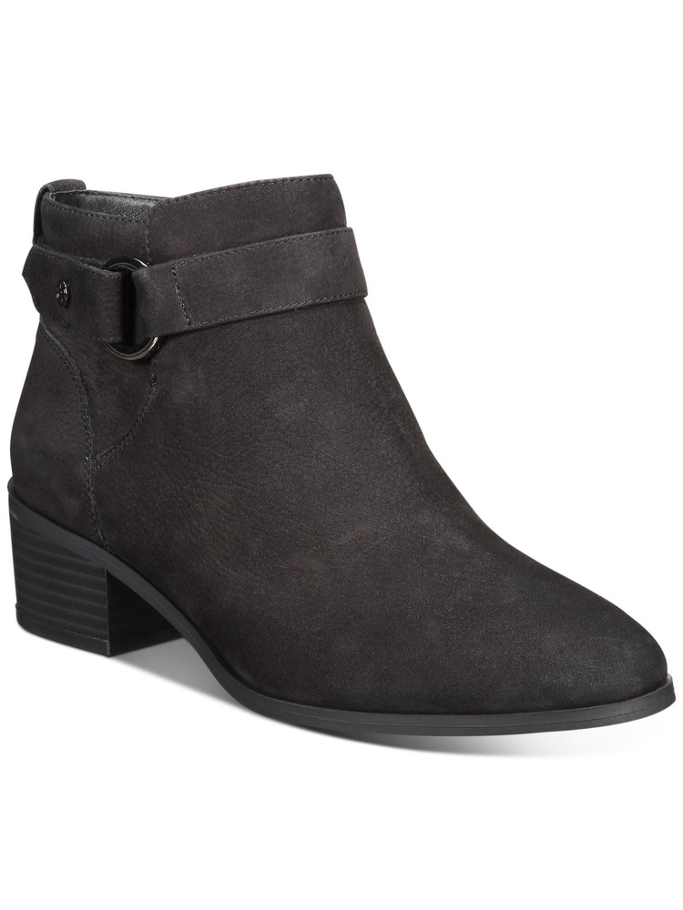 GIANI BERNINI Womens Black O-Putneyy Round Toe Block Heel Zip-Up Booties 5 M