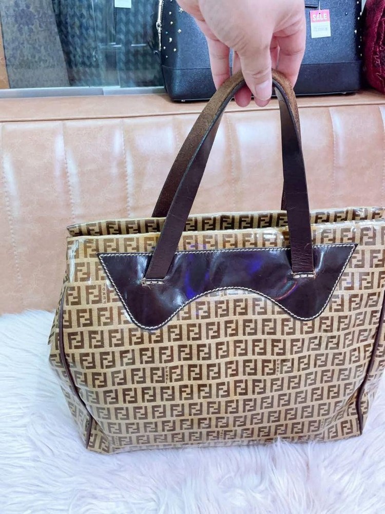Fendi logo print preowned tote bag