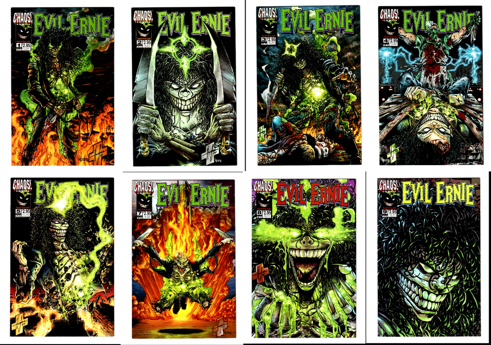 EVIL ERNIE DESTROYER #1,2,3,4,5,7,8,9 (9.6/9.8 NM+/MT AVG) LOT OF 8 CHAOS COMICS