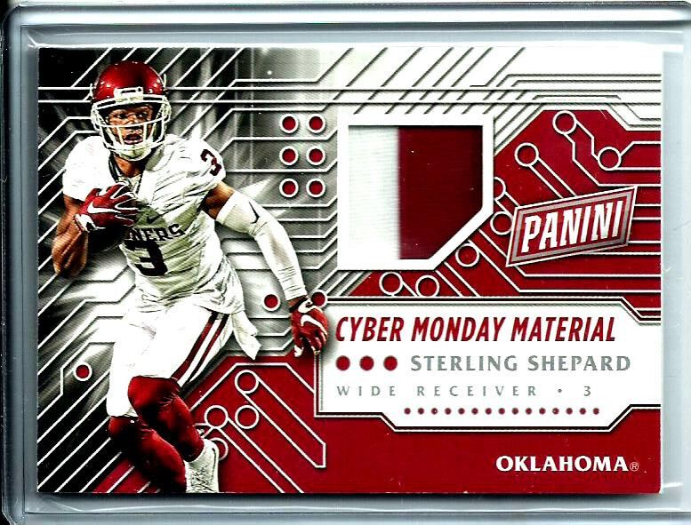Sterling Shepard 2016 Panini Cyber Monday Patch Relic Rookie Card #34 Oklahoma Sooners-image