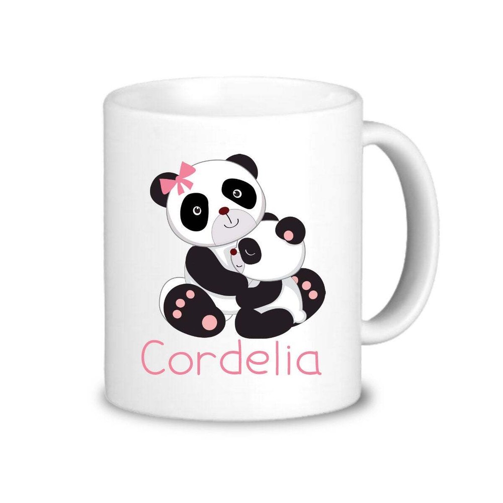 Panda Kids Mug Pink Love Hugs Panda Mug Drinkware Cup Panda Personalized Mug You