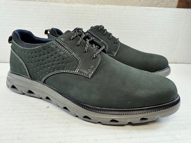 Johnston & Murphy Jenkins Plain Toe Shoe, Black Nubuck, 10 M