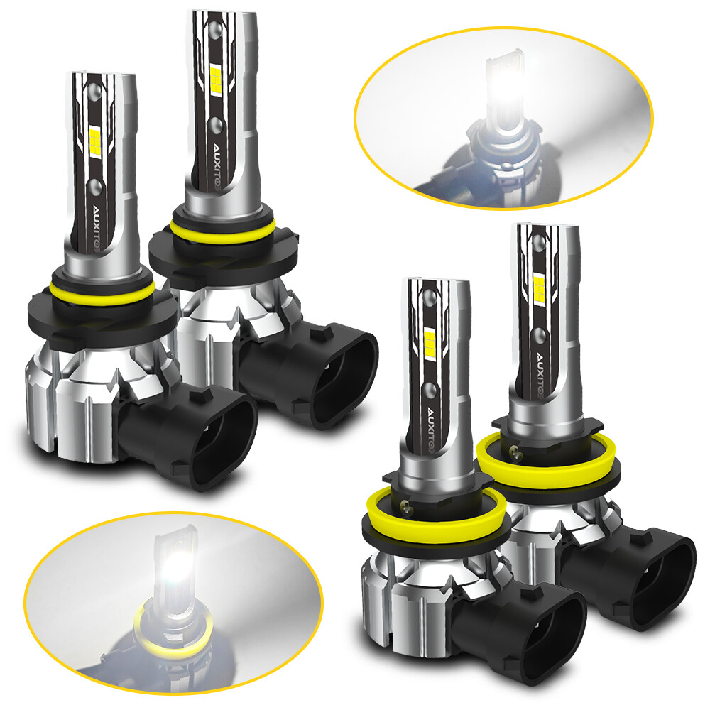 For Chevy Silverado 2500 1500 HD LED 9005+H11 Headlights+Fog Bulbs Lights 2 Pair