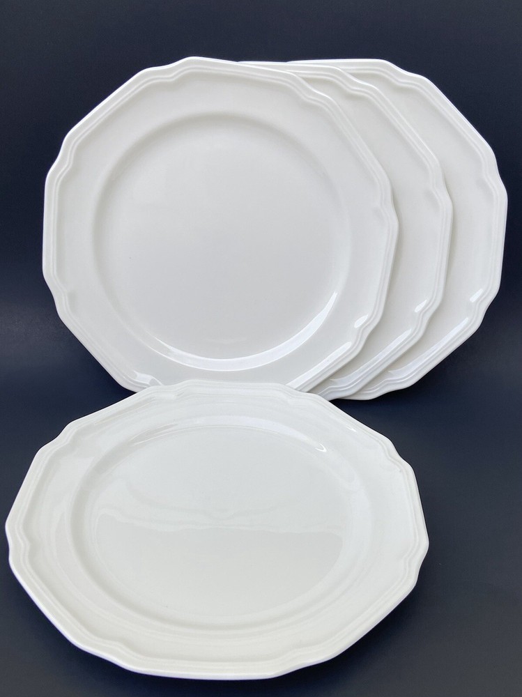 Set of 4 Mikasa Ultima+ Antique White HK400 Luncheon/Salad Plates 8-3/8”